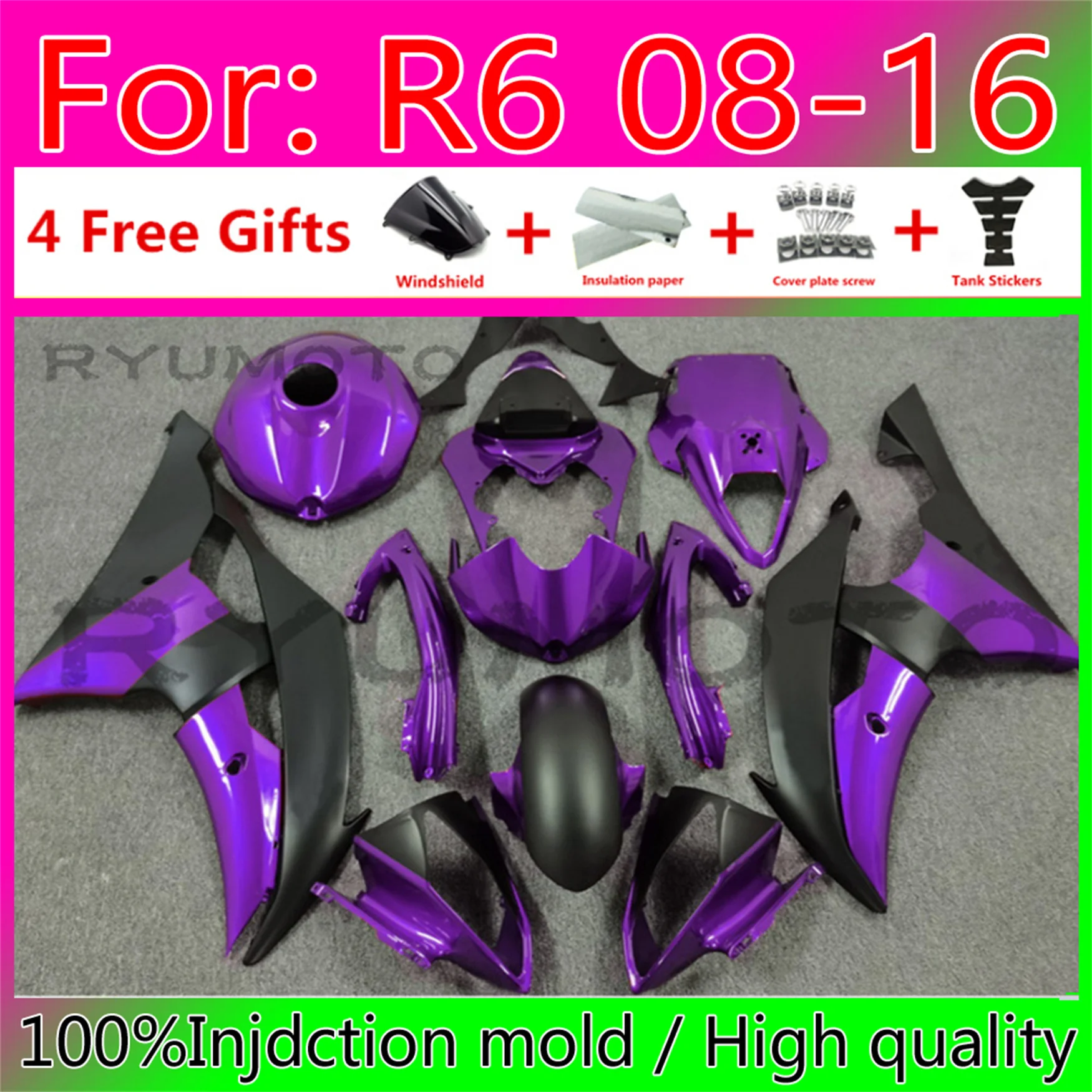 

Motorcycle Injection Fairing Kits For Yamaha YZF R6 2008 2009 10 2011 12 13 15 16 Fairings Bodywork YFZ-R6 08 09 11