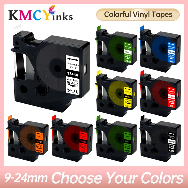 KMCYinks 18431 18443 18432 18444 1805435 18433 18445 1805431 1805430 Rhino IND Vinyl Industrial Tape For DYMO Rhino 4200 5200