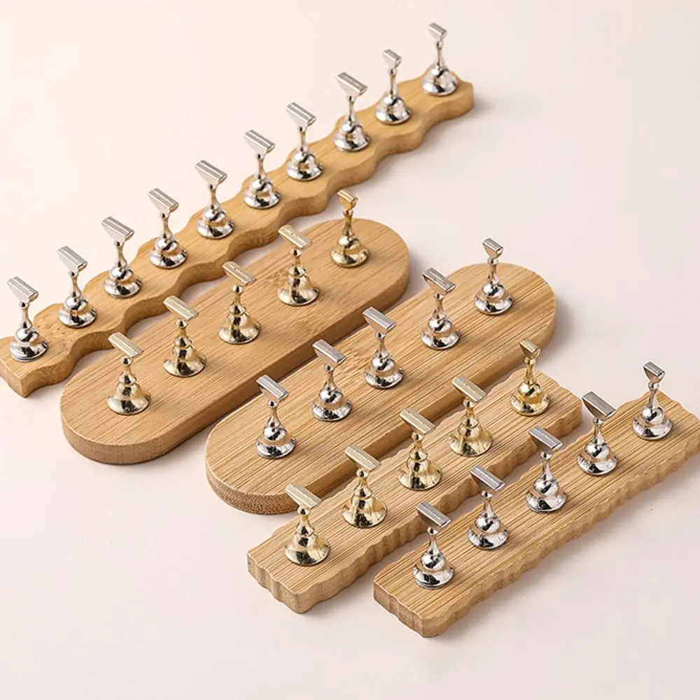 

Nail Art Practice Magnetic Nail Holder INS Wooden Nail Display Chess Board False Nail Manicure Tools Nail Holder with Base