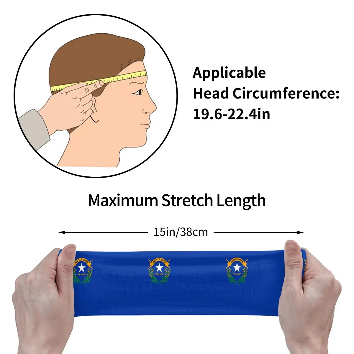 Custom Flag Of Nevada Sport Headbands for Women Men Stretchy Moisture Wicking Gym Sweatband image 5