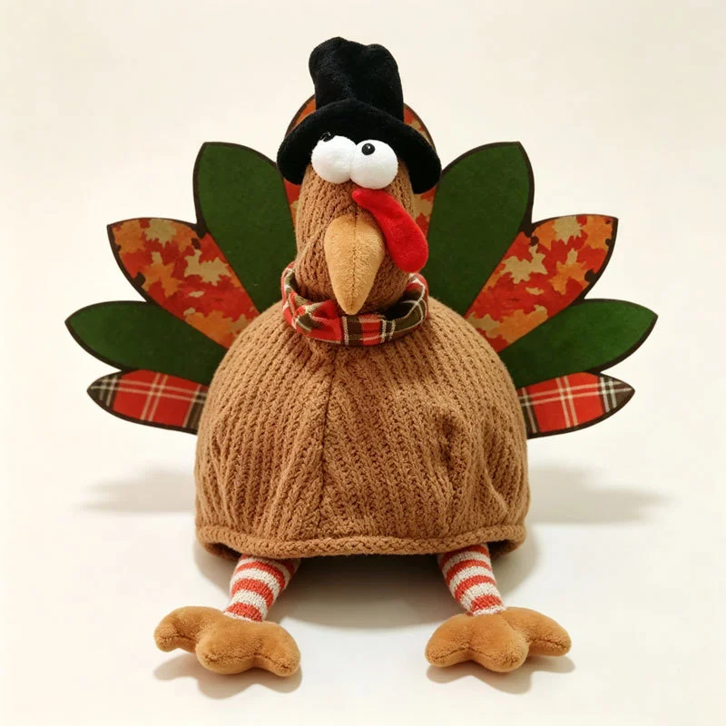 Novelty Turkey Hat Women Men Long Striped Legs Thanksgiving Adult Cosplay Headwear Halloween Party Props Costume Headwear