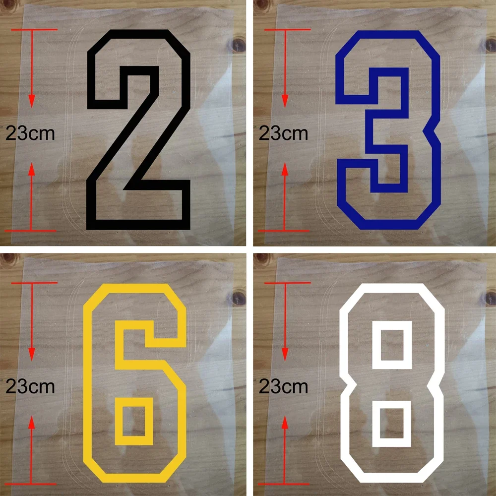 Hollow Edge Number For Athletic Basketball Jerseys Iron on Patches Heat Transfer PU Health High Elasticity Soccer Sport Kit 0-9#