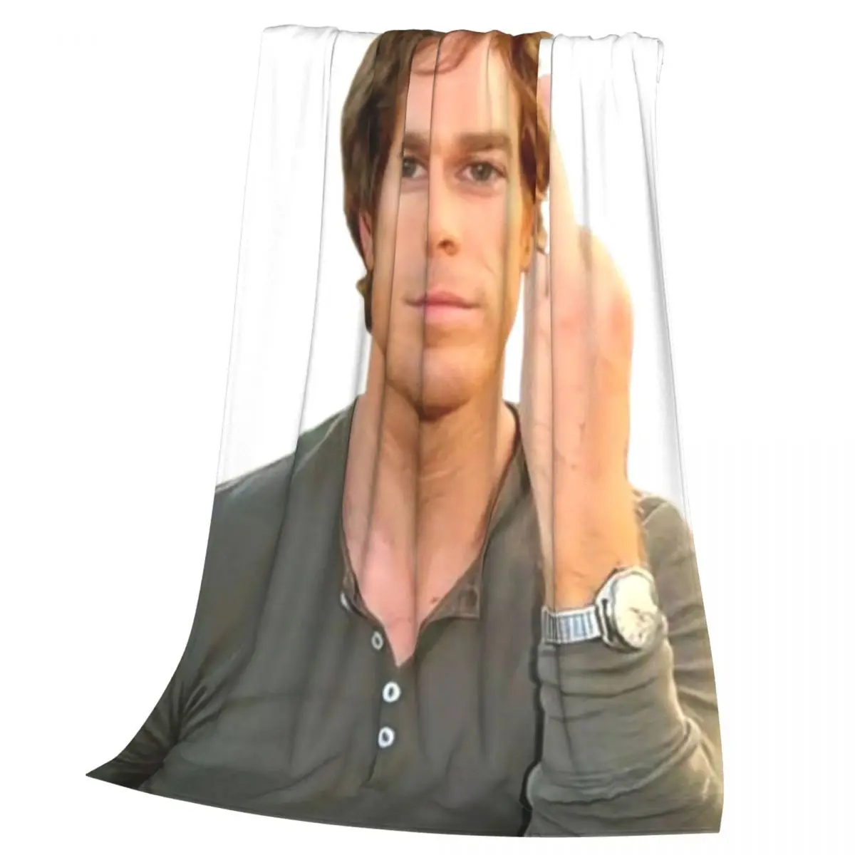 Series Dexter Morgan Flipping Off Backgroundless Blankets Soft Warm Flannel Throw t Bedspread for Bed Picnic Travel Home Sofa