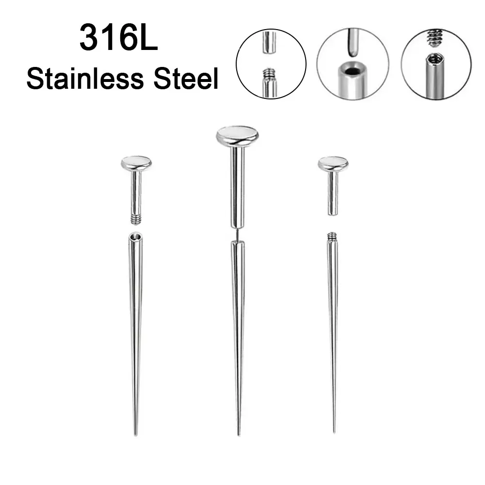 Body Piercing Tool 316L Stainless Surgical Steel Insertion Pin For Labret Nose Rings Earrings Body Piercing Jewelry Accessories