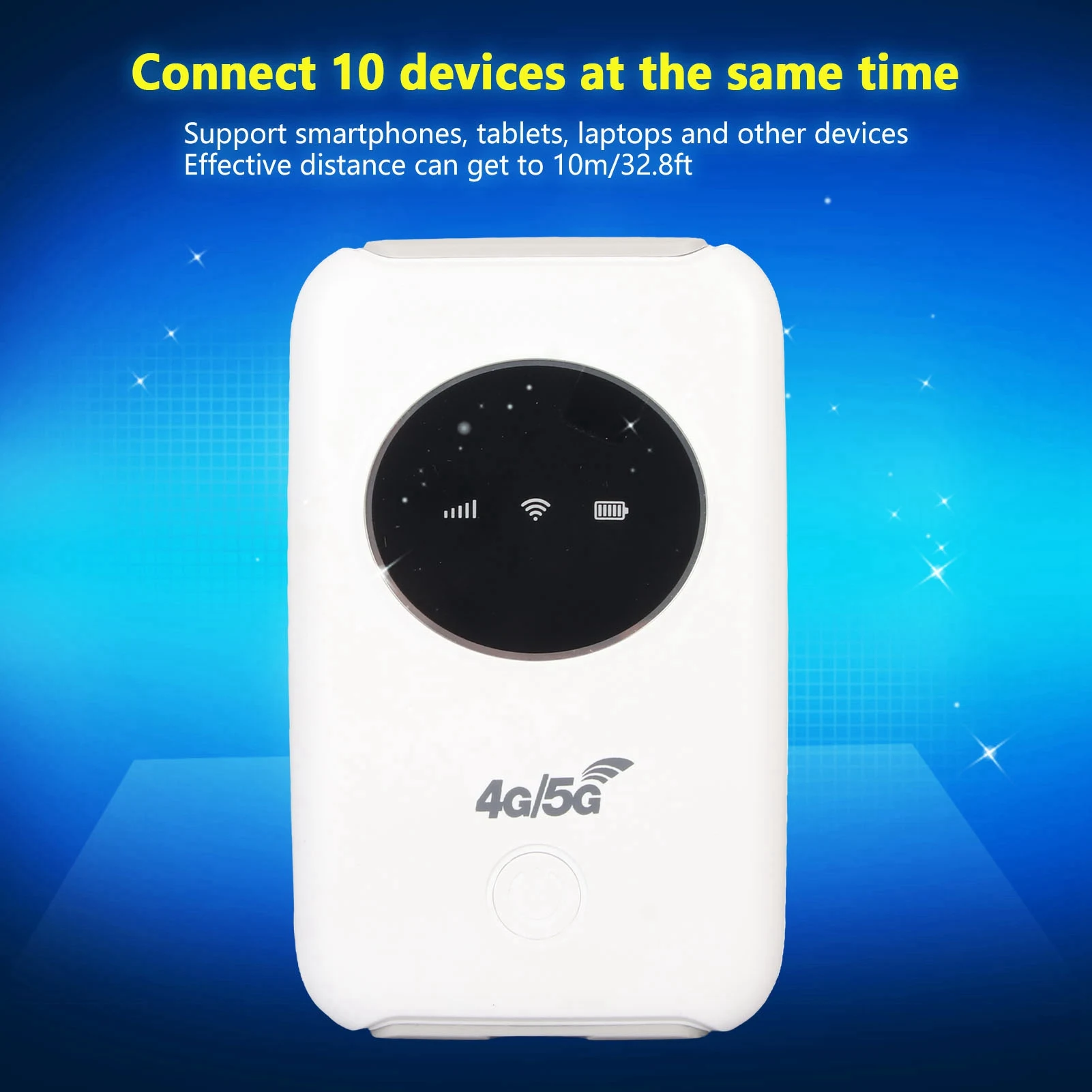 4G LTE USB Modem Router 150Mbps Unlocked 4G WiFi SIM Slot 3200mAh Battery Portable WiFi Hotspot for Outdoor Travel Business Work