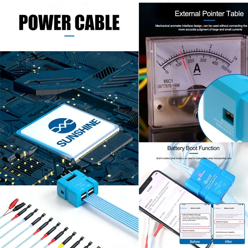 

SUNSHINE iBoot A Boot iPhone 8-17 Pro Max Кабель для быстрой загрузки, инструмент для распознавания данных и прыжков за аккумулятором