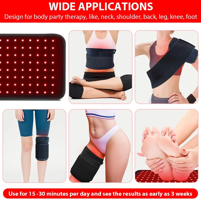 Red＆Infrared Therapy 120Pcs LED Red Light Belt 660nm&850nm Infrared Light Therapy Pad for Body Fatigue Deep Therapy Relief care