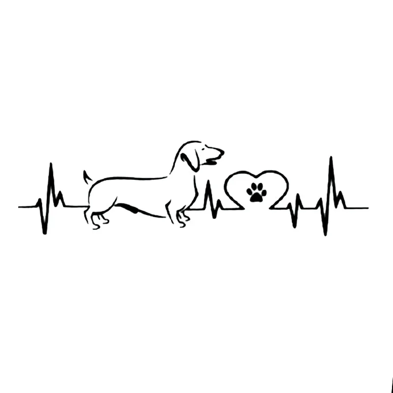 18*5CM Sausage ECG Paw Car Stickers Cute Funny Car Glass Bumper Vinyl Auto Parts Car Stickers