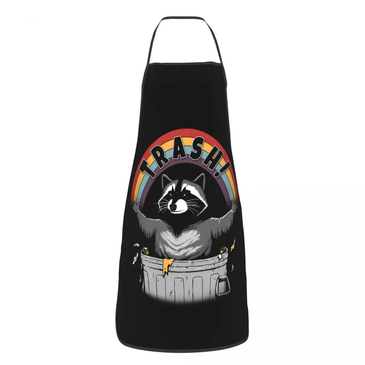 Custom Retro Live Fast Eat Trash Raccoon Funny Aprons Racoon Panda Unisex  Chef Bib Tablier Cuisine Cooking Baking Painting