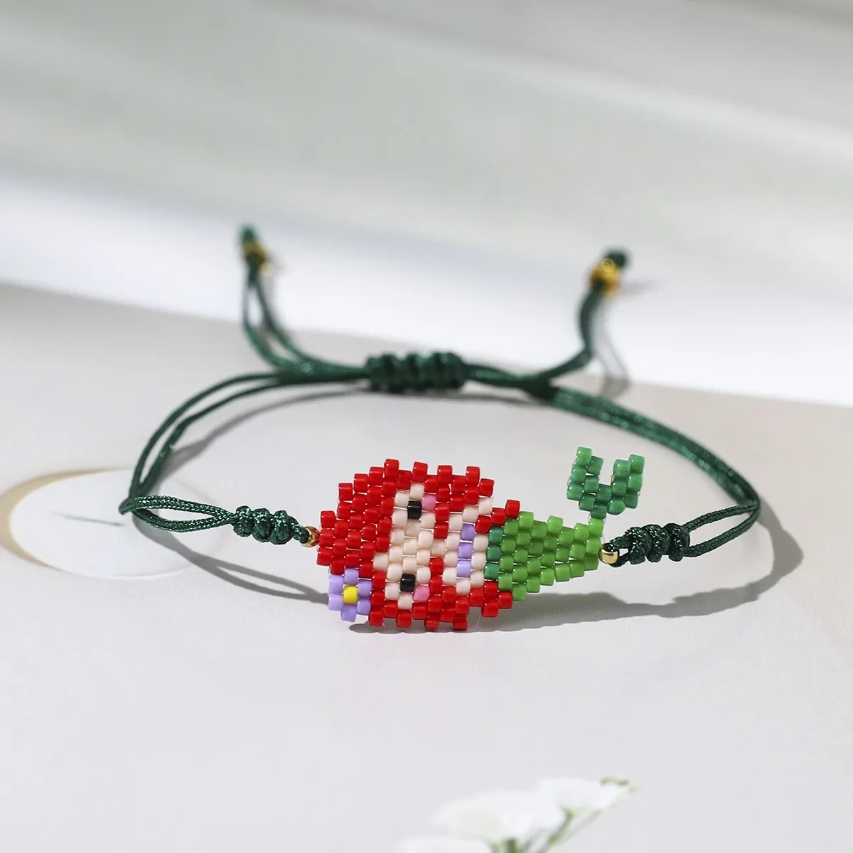 Rice bead bracelet Cute cartoon Originality Design Geometry Hand knitting Bohemia Adjustable Fashion Simple Beaded bracelet image 5