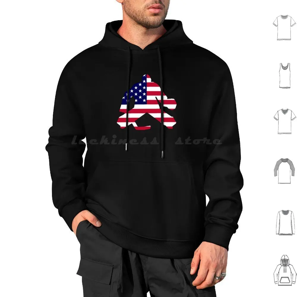 American Flag Goalie Hoodies Long Sleeve American Flag America Usa Us United States United States Of America Hockey