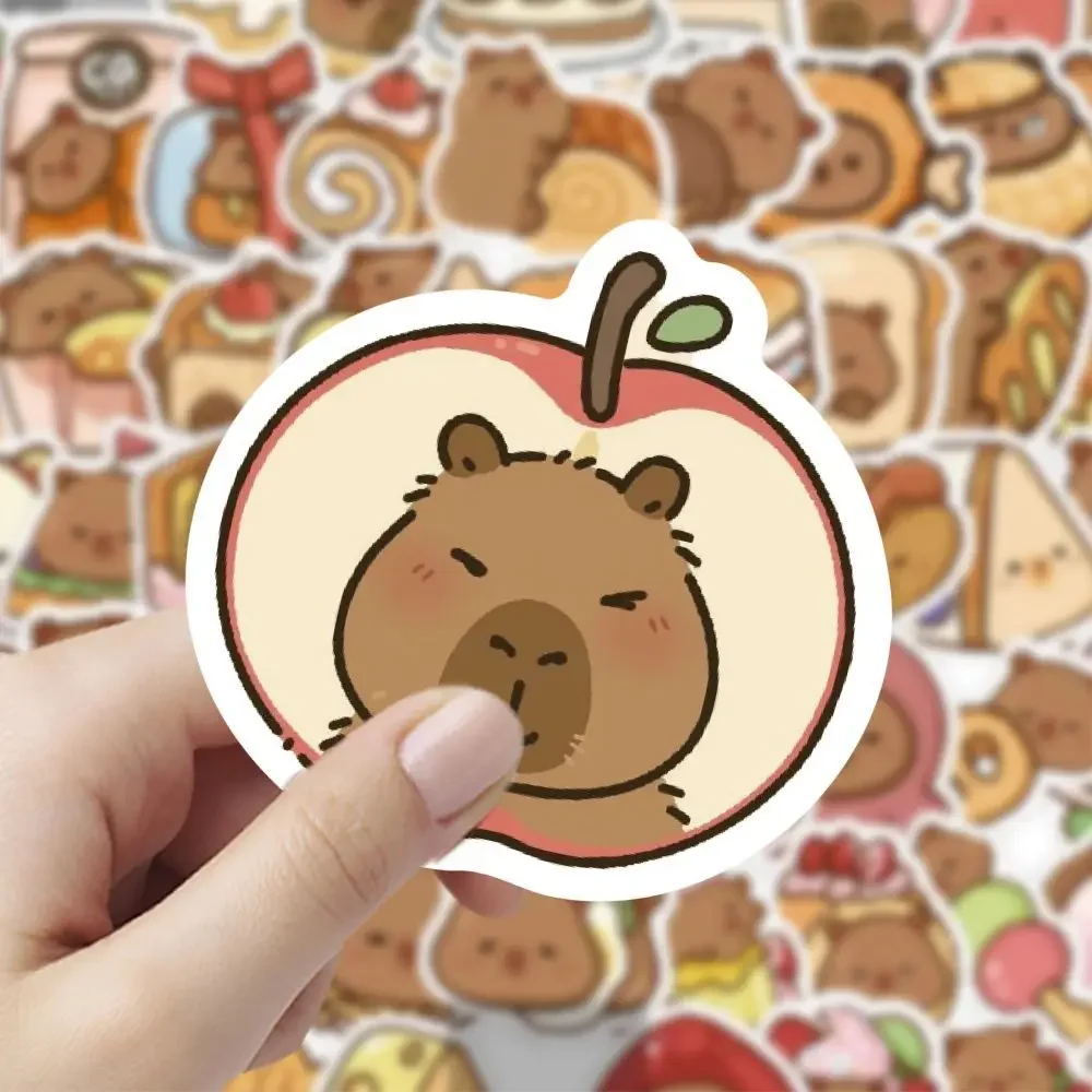 10/30/50Pcs food version kapibara stickers popular cute cartoon waterproof DIY sticker