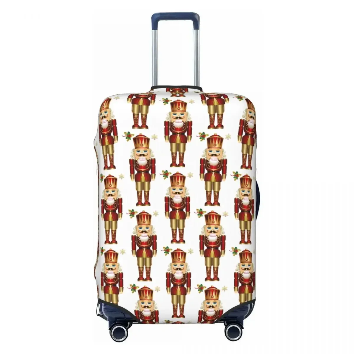 Nutcracker Soldier King Luggage Cover Elastic Cartoon Christmas Nutcrackers Travel Suitcase Protective Covers Fits 18-32 Inch