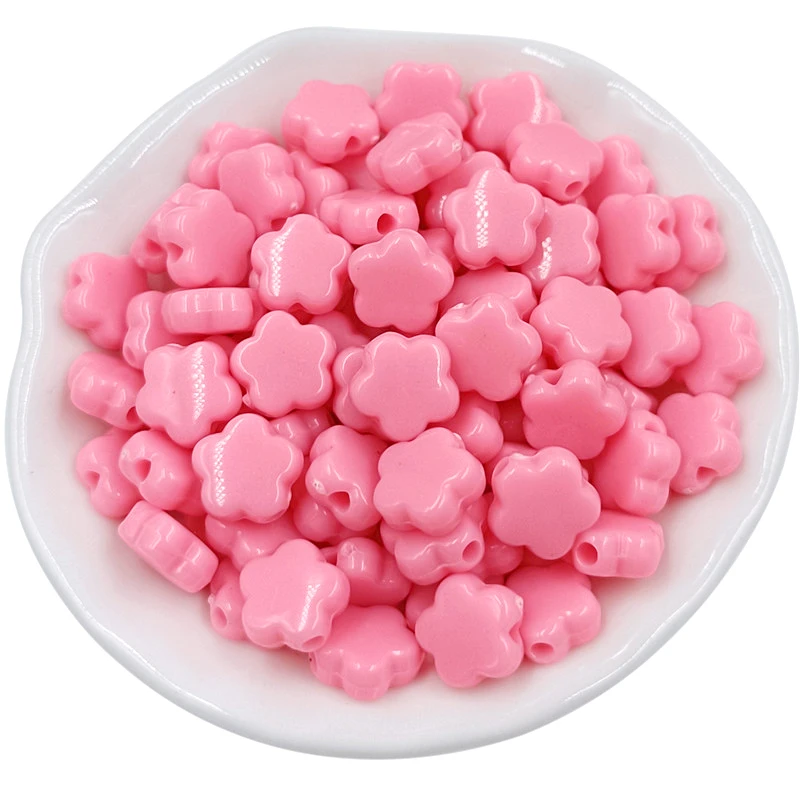 10mm 100pcs Macaron Color Creamy Flower Beads For Jewelry Making DIY Bracelet  Necklace Handmade Materials Fashion  Accessories