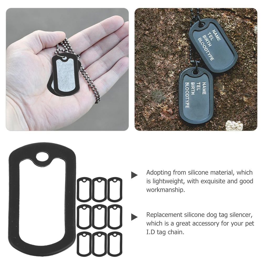 10 stuks dog tag siliconen dog tag siliconen beschermhoes dog tag dierbenodigdheden siliconen ring