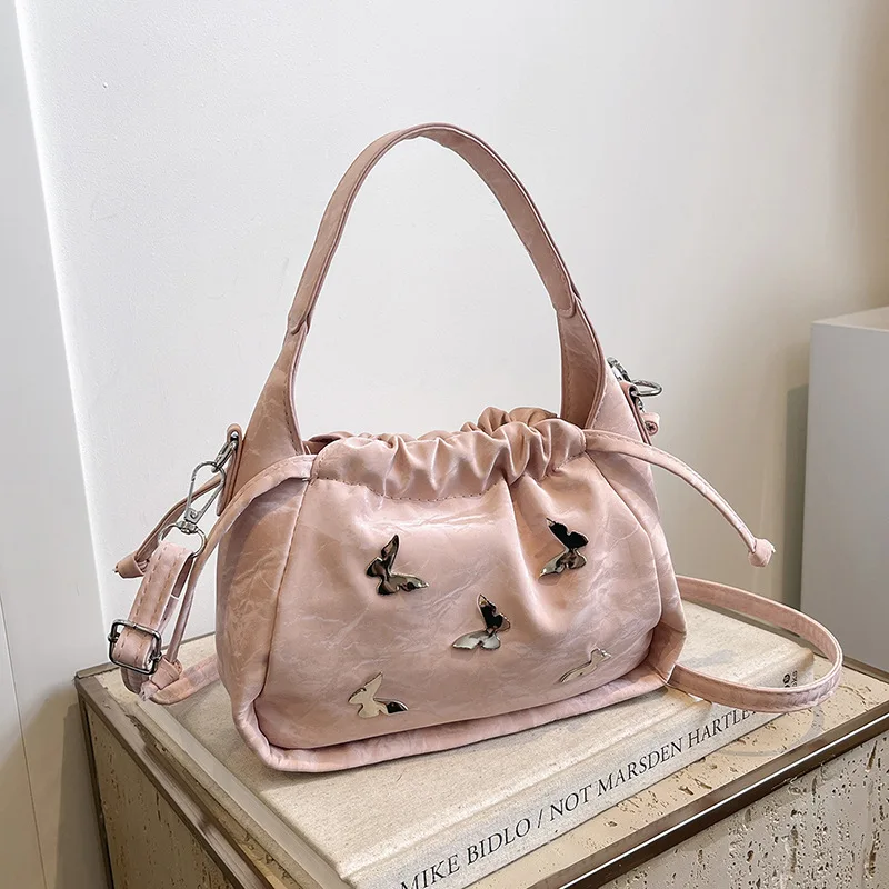 

2025 Women's Butterfly Chain Bucket Bag-Trendy Crossbody Shoulder Purse, Unique Design Small Handbag for Casual & Dressy Outfits