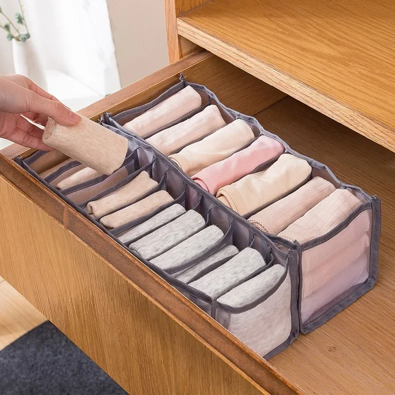 1pc Underwear Drawer Organizer Storage Box Foldable Closet Organizers Drawer Divider Storage Boxes For Underpants Socks Bra