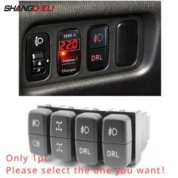 1Pc RED LED Dual Key Switch Fog Light Daytime Running DRL Button For Mitsubishi Pajero V73 V93 Lancer Outlander ASX L200