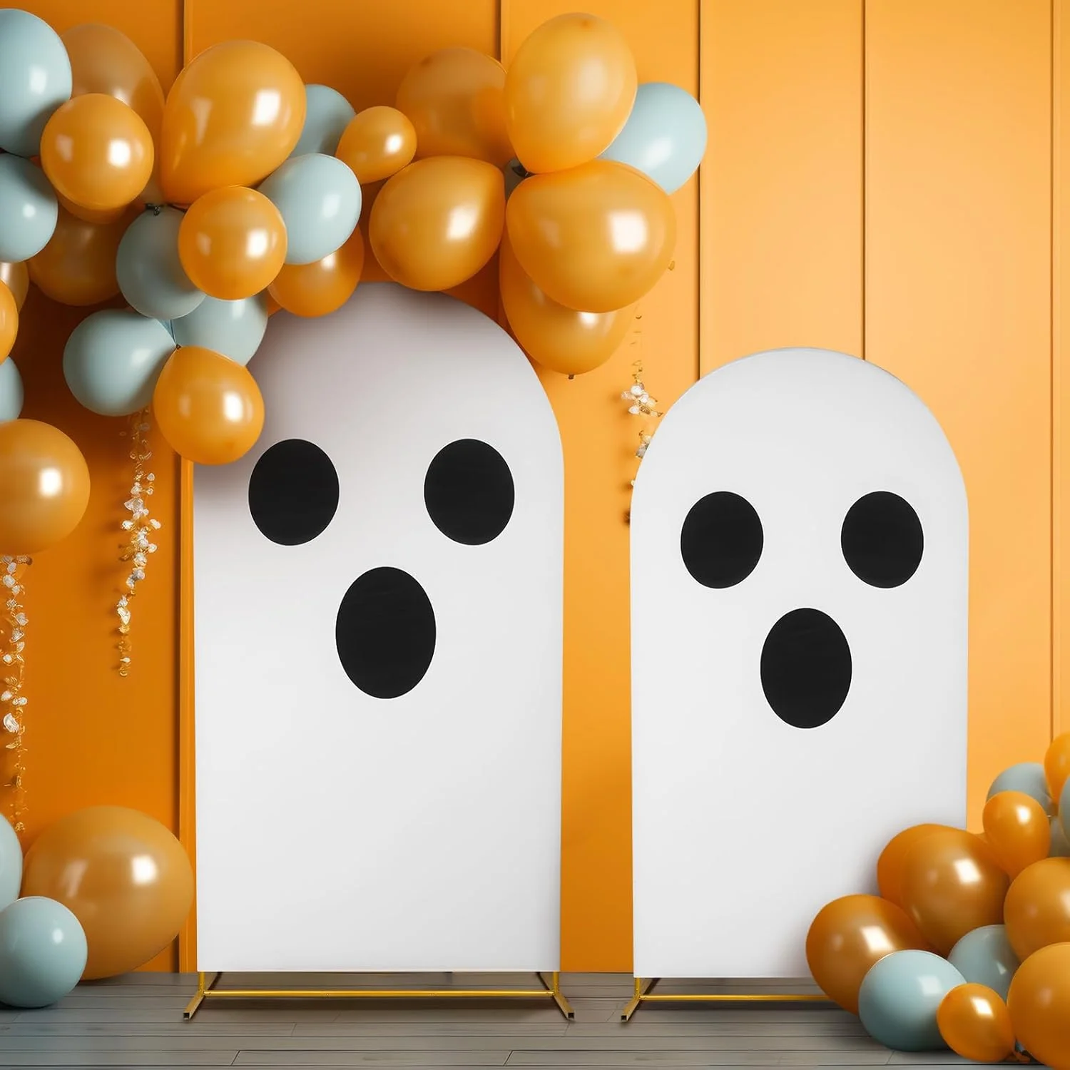 Copertine per fondale ad arco fantasma per decorazioni per feste di Halloween Sfondo per feste di Halloween con elastico per decorazioni per baby shower