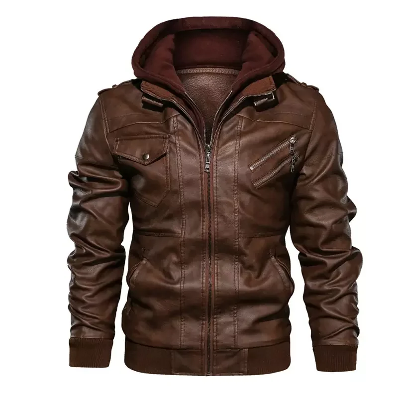 High Quality Leather Jacket Genuine Lamb Skin Factory Direct Plus Size Zipper Leather Jacket  Fashionable For Men Leather Coats