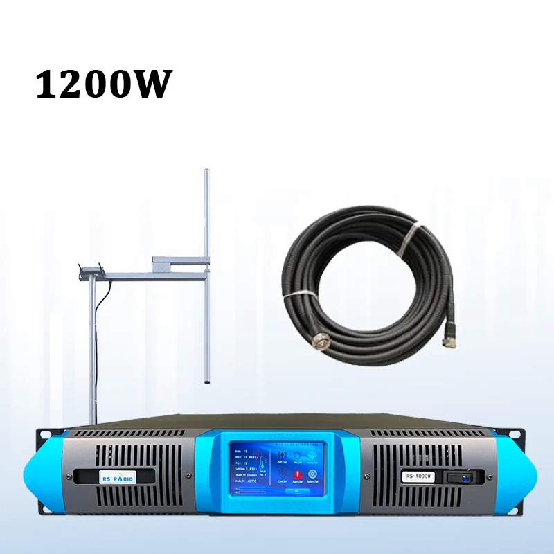 

1200W FM Transmitter+1-bay antenna+30m 1/2" cables kit for radio station