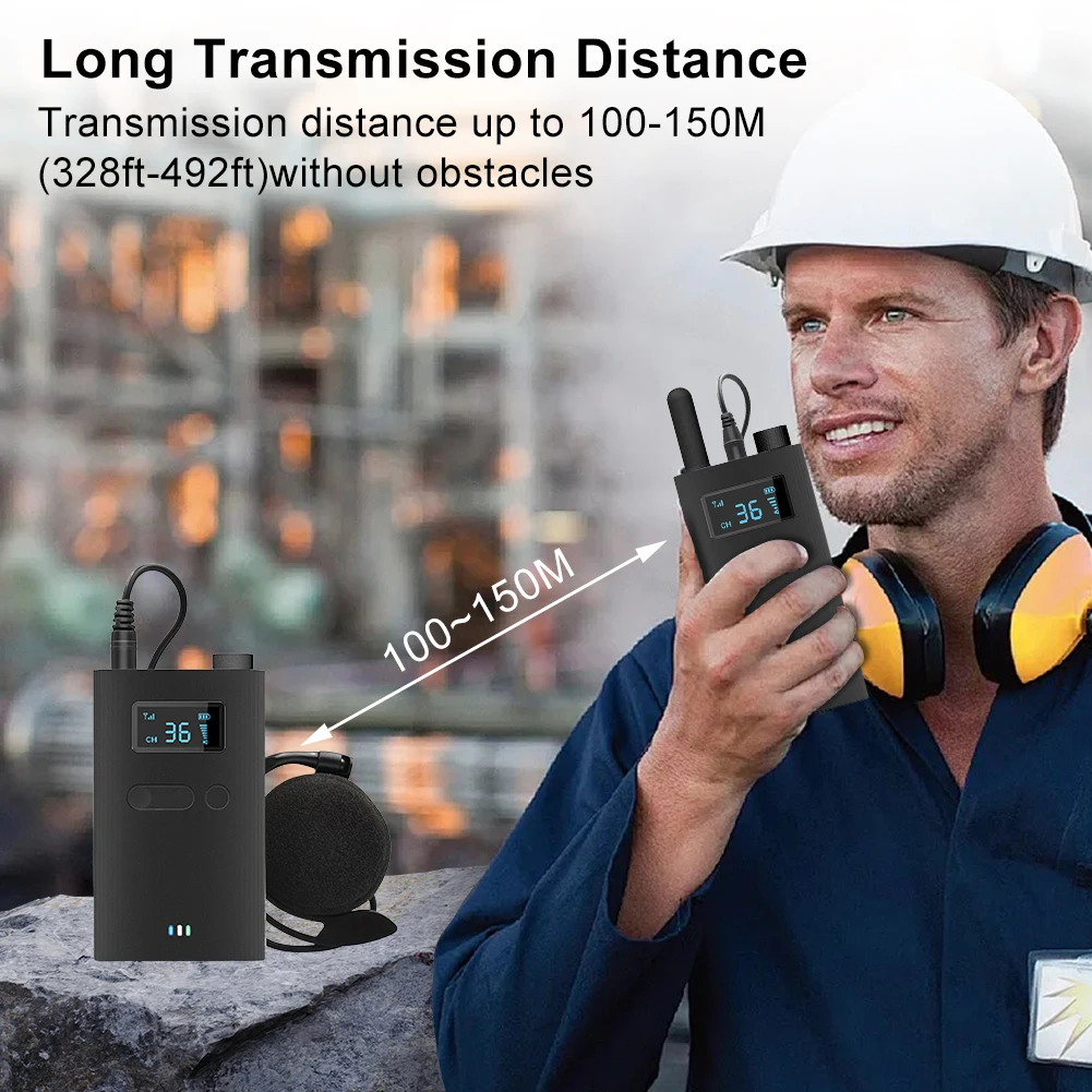 

2.4G Wireless Tour Guide System with Microphone Portable Audio Transmitter Receiver for Church Excursion Museum Conference
