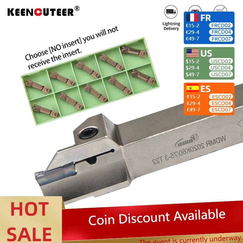 

WDMR 2020/2525 Grooving Turning Tool HFPR3003/4004/5005 Carbide Insert WDMR Straight Shank External Tool Holder Lathe Bar
