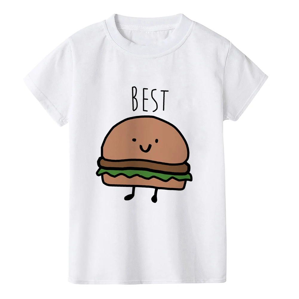 Best Friend Twins Boys Girls Summer Tshirt Funny Children Tee Shirt Casual Short Sleeve Shirt Tops Twins Brother Sister Tees