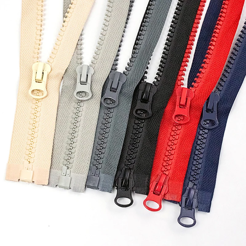 8# Open-end Resin Teeth Zippers Auto Lock Double Sliders Zippers Coat Jacket Suitcase Accessories DIY Sewing Supplies 50/80cm