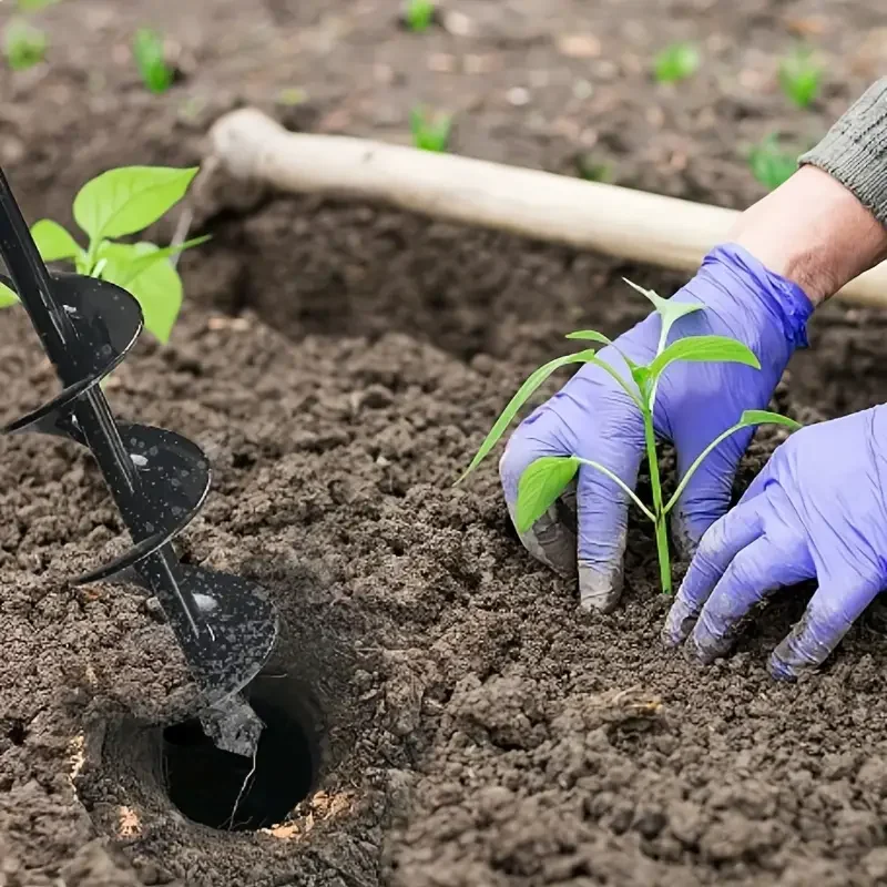 Broca en espiral para jardín, herramienta para excavar agujeros, jardinería, Suelo Suelto, 1 unidad