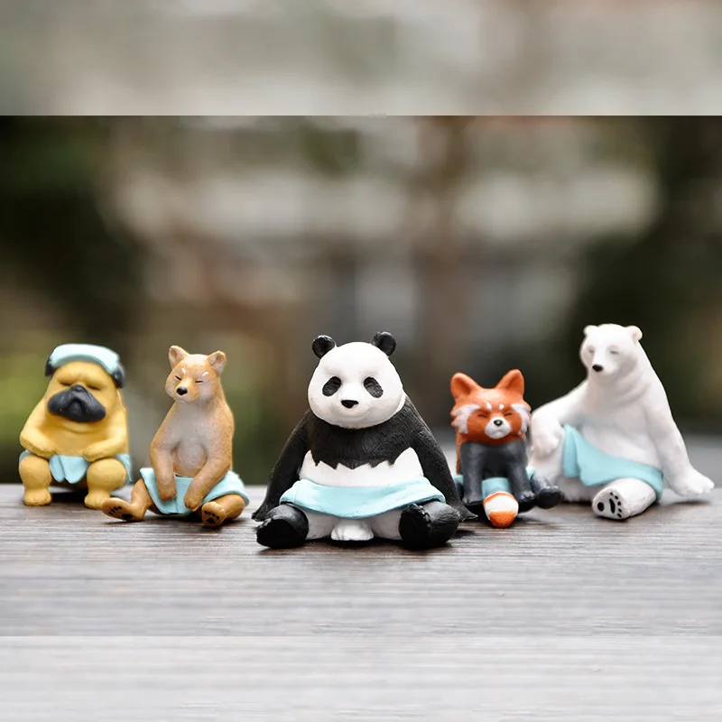 Kawaii Accessories  Sauna Animals Red Panda Giant Panda Shiba Inu, Polar Bear, Pug, Gift Decorations for Children and Classmates