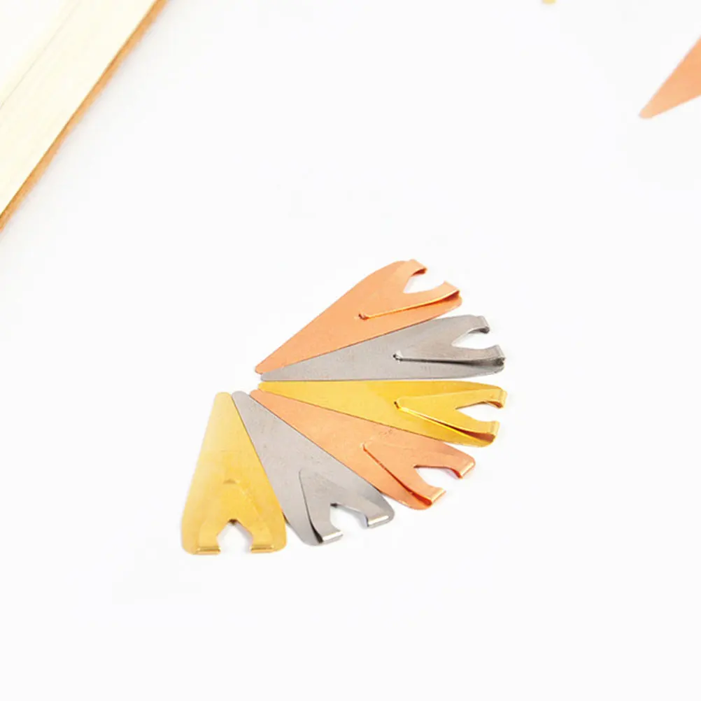 

12pcs Stainless Steel Bookmarks Clips Metal Bookmark Multifunction Label Clamp Decorative Planner Clip Students Stationery