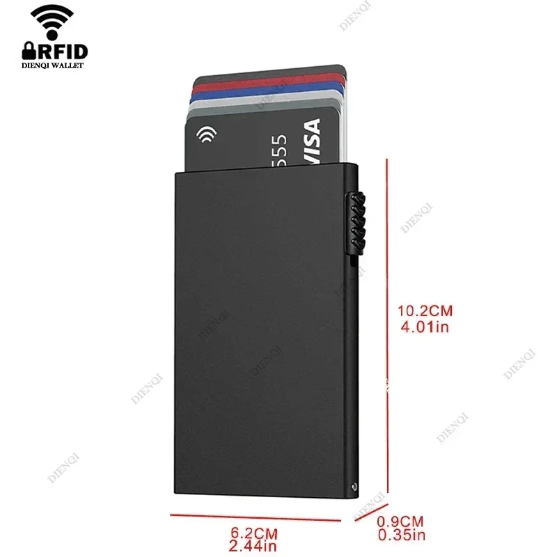 Rfid Business Card Holders Men Metal Slim Thin Pop Up Card Case Bank Credit Cardholder Case Minimalist Smart Cardholder for Men