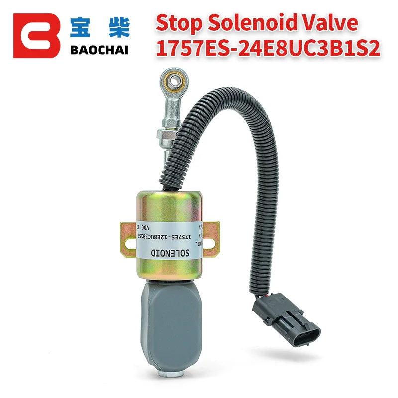 

Stop Solenoid Valve Fuel Engine Shut Off Solenoid 1757ES-12E8UC3B1S2 1757ES-24E8UC3B1S2 12V/24V