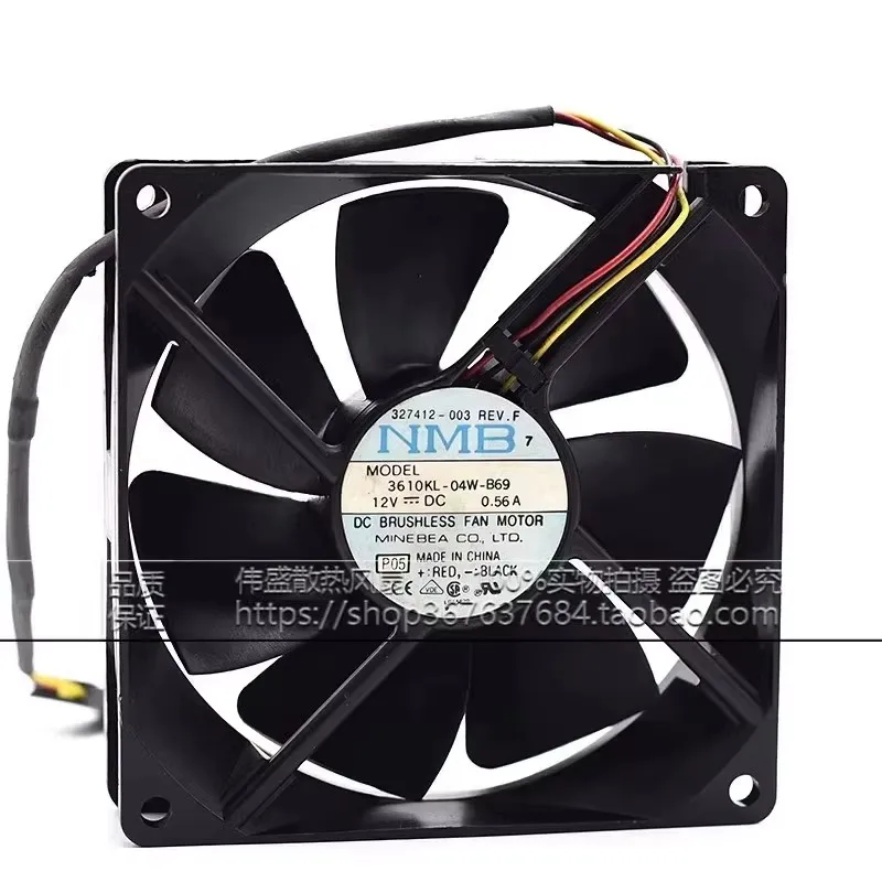 

Оригинальный вентилятор охлаждения корпуса 90*90*25 мм, 9 см, 3610KL-04W-B60/B69, 12В, 0.56А