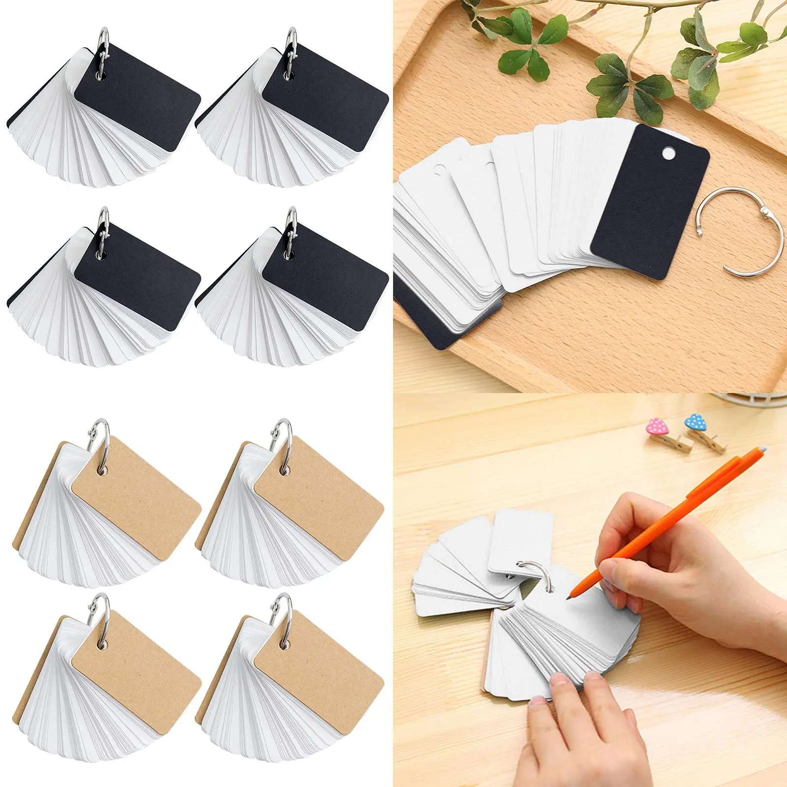 Mini Study Cards Note Cards Cards Home Bookmark DIY Notebook Kids Memo Scratch Pads with Binder Rings