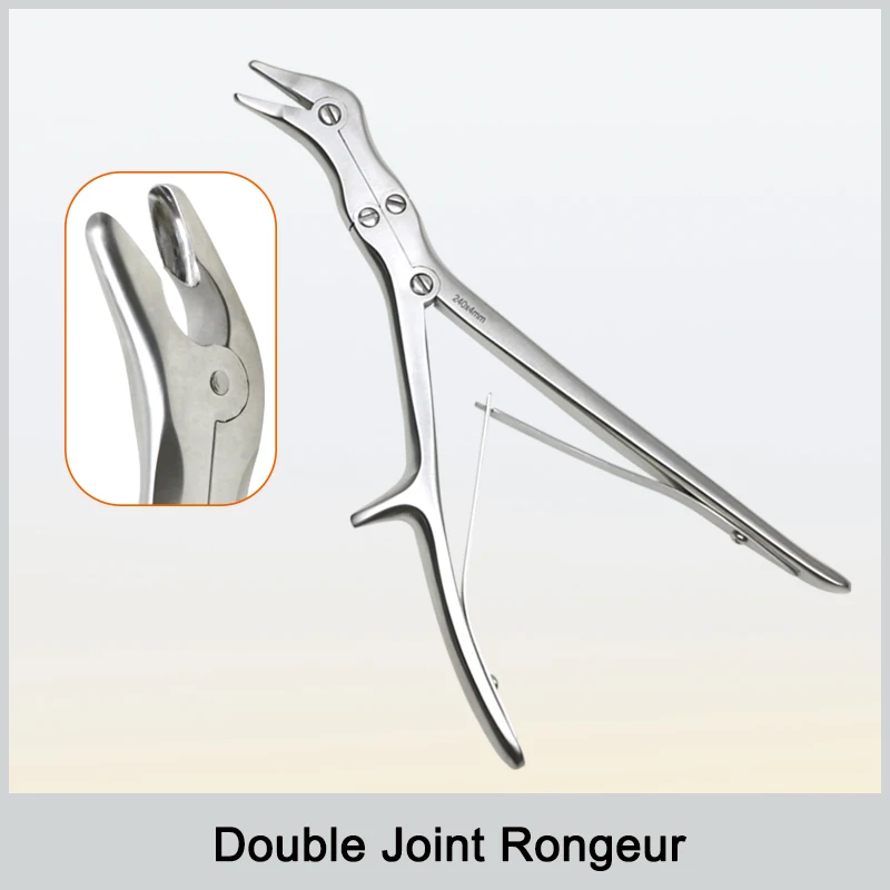 

Stainless Steel 240mm Long Double Action Bone Rongeur Orthopedic Rongeurs Side Curved Orthopedic Instrument