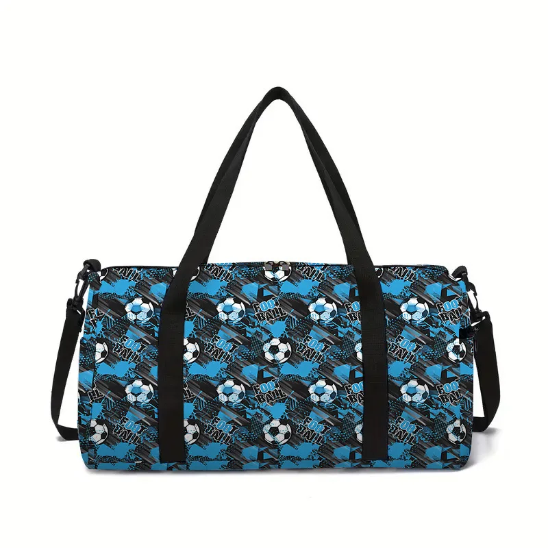 Trendy Novelty football 3D Printed Large Capacity Travel Bags Barrel Shape Crossbody Bag Outdoor Sports Bags Gym Yoga Bag