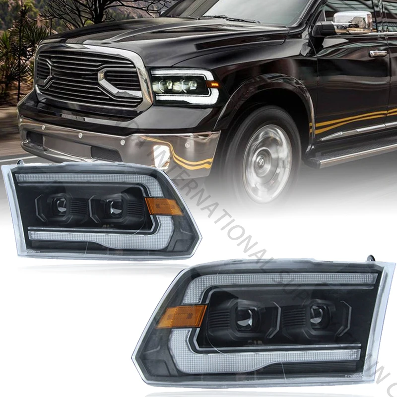 مجموعة المصابيح الأمامية LED الجديدة للسيارات لدودج رام 1500 2500 3500 2009-2018 ملحقات أنظمة الإضاءة التلقائية 09-18