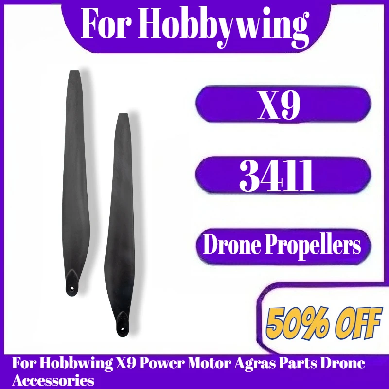 

For Hobbywing 3411 Carbon Fiber Nylon Drone Propellers For Hobbwing X9 Power Motor Agras Parts Drone Accessories