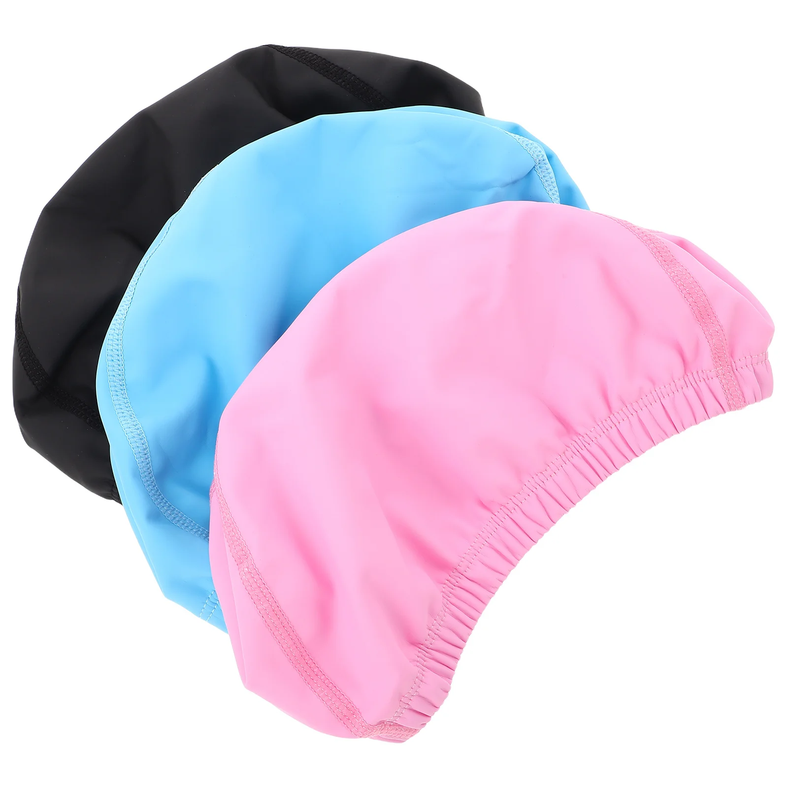 3 قطع من قبعة السباحة المقاومة للماء من البولي يوريثان للرجال والنساء، مضادة للانزلاق، مريحة ومرنة مناسبة لحمام السباحة والشاطئ والأنشطة المائية، قبعة مقاومة للماء #1