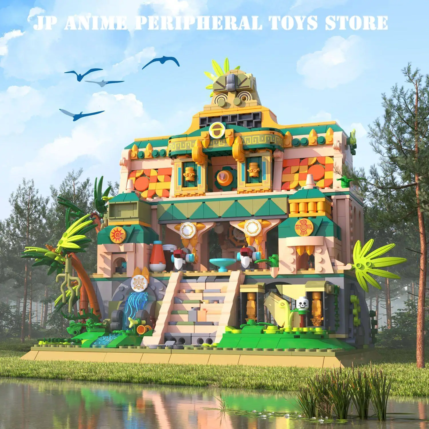 

Genuine The Lost Temple Model Series Assembly Building Blocks Cartoon palace Model Desktop Ornaments Children's Birthday Gift