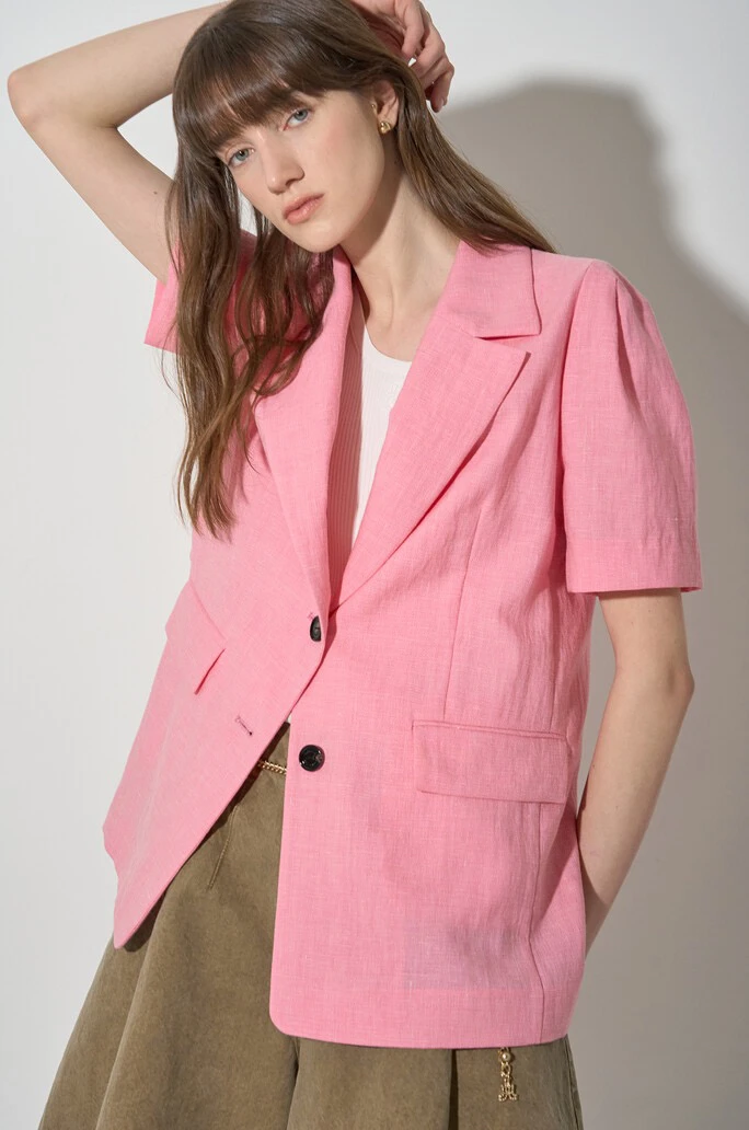 

LNVN Повседневный льняной ор Све Открытый кардиган Костюм Воротник Dstring Дизайн Универсальная верхняя одежда Простой летний сле