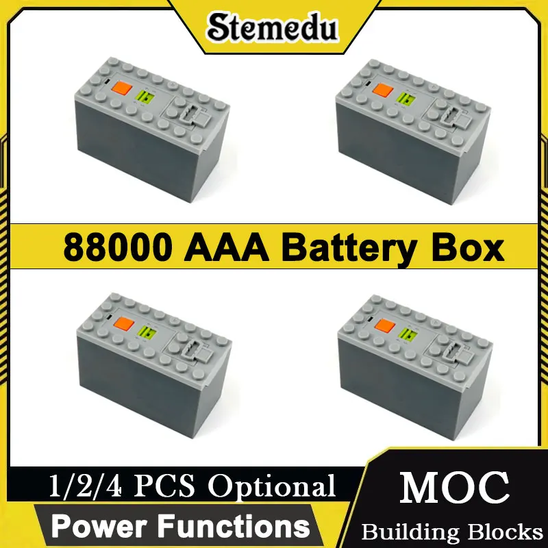 

88000 Функции питания Батарейный блок AAA для строительных блоков 9 В Моторизованный поезд/автомобиль Детали MOC DIY Технические совместимые аксессуары