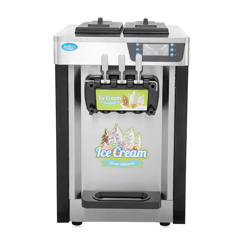 Small Ice Cream Machine 22L/H Three Flavor Soft Serve Ice Cream Maker Machine Commercial Automatic Gelato Ice Cream Machine