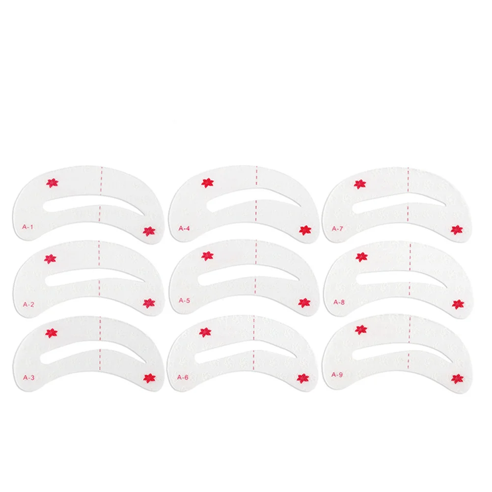 

WINOMO 9pcs Fashion Easy Eyebrow Shaping Stencils Make Up Thrush Tool Brow Threading thrush card Eyebrow Grooming Card