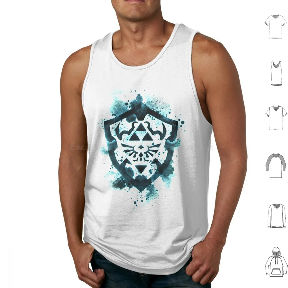 Blue Ink Shield Tank Tops Vest Sleeveless Game Gamer Games Gaming Cool Aesthetic Ink Fanart Aesthetics Video Game Video