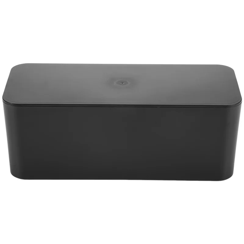 AY03-Caja de gestión de cables, caja de almacenamiento de cables, utilizada para ocultar la regleta, adecuada para el hogar/oficina (negro)