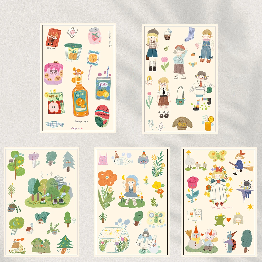 8/16PCS Korean Style Simple Strokes Graffiti Collages Motorcycle Stationery Cool Luggage Cool Cafe Living Room Graffiti Sticker