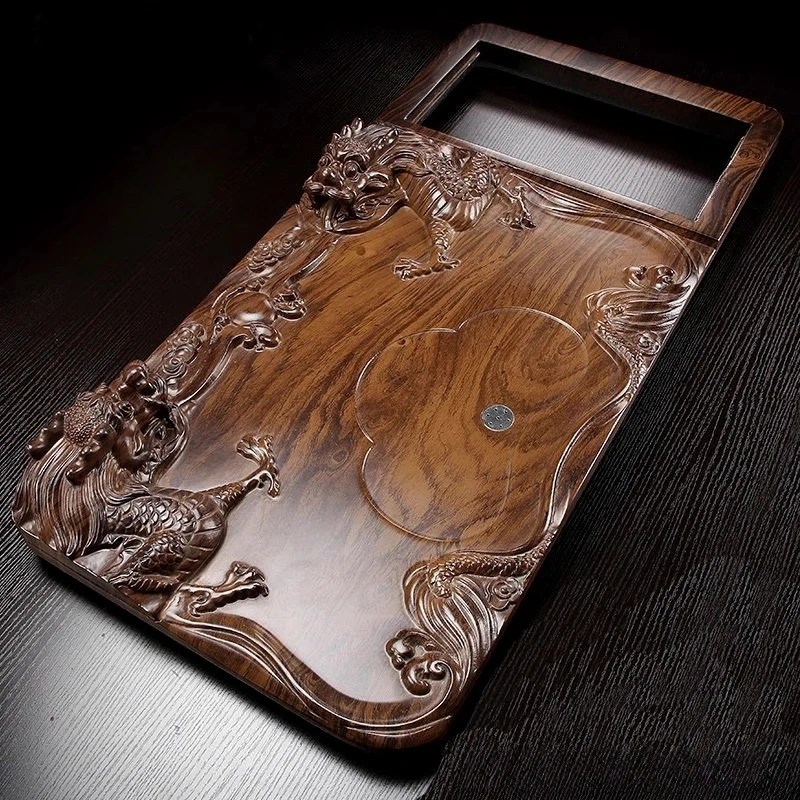 

Wood Plates For Food Serving Tea Tray Ceremony Accessories Drainage Plate Tea Tray Pot Irregular Bandeja Madera Home Products